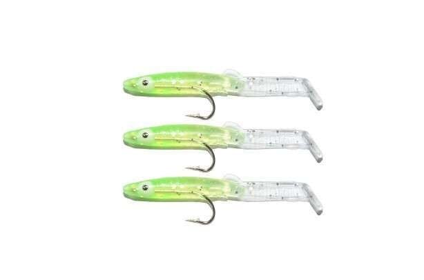 Captain 3526 Eel Fish 5cm Silikon Zargana Suni Yem 3lü Paket E05 GREEN