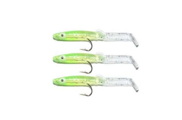 Captain 3526 Eel Fish 5cm Silikon Zargana Suni Yem 3lü Paket E05 GREEN