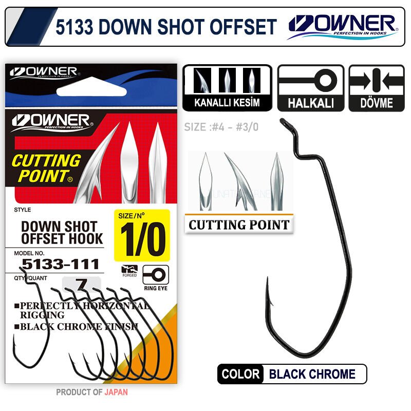 Owner 5133 Down Shot Offset Black Chrome İğne 2-0