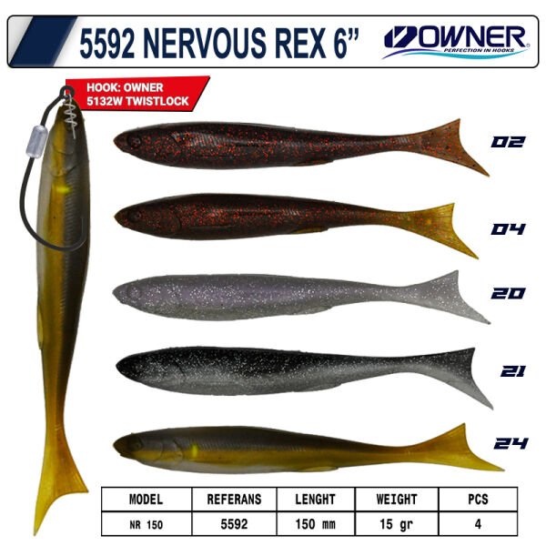 Owner 5592 Nervous Rex 150mm 20