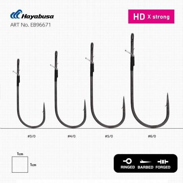 Hayabusa FPP HD Straight Güçlendirilmiş Delikli Lüfer İğnesi Black Nikel