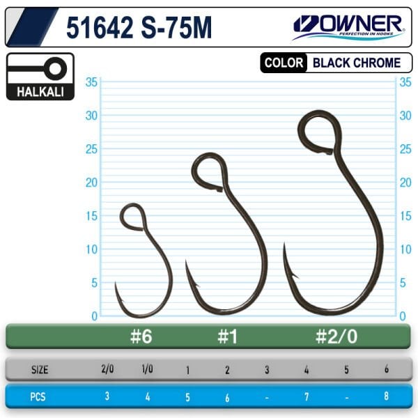 Owner 51642 S-75m Black Chrome İğne 1-0