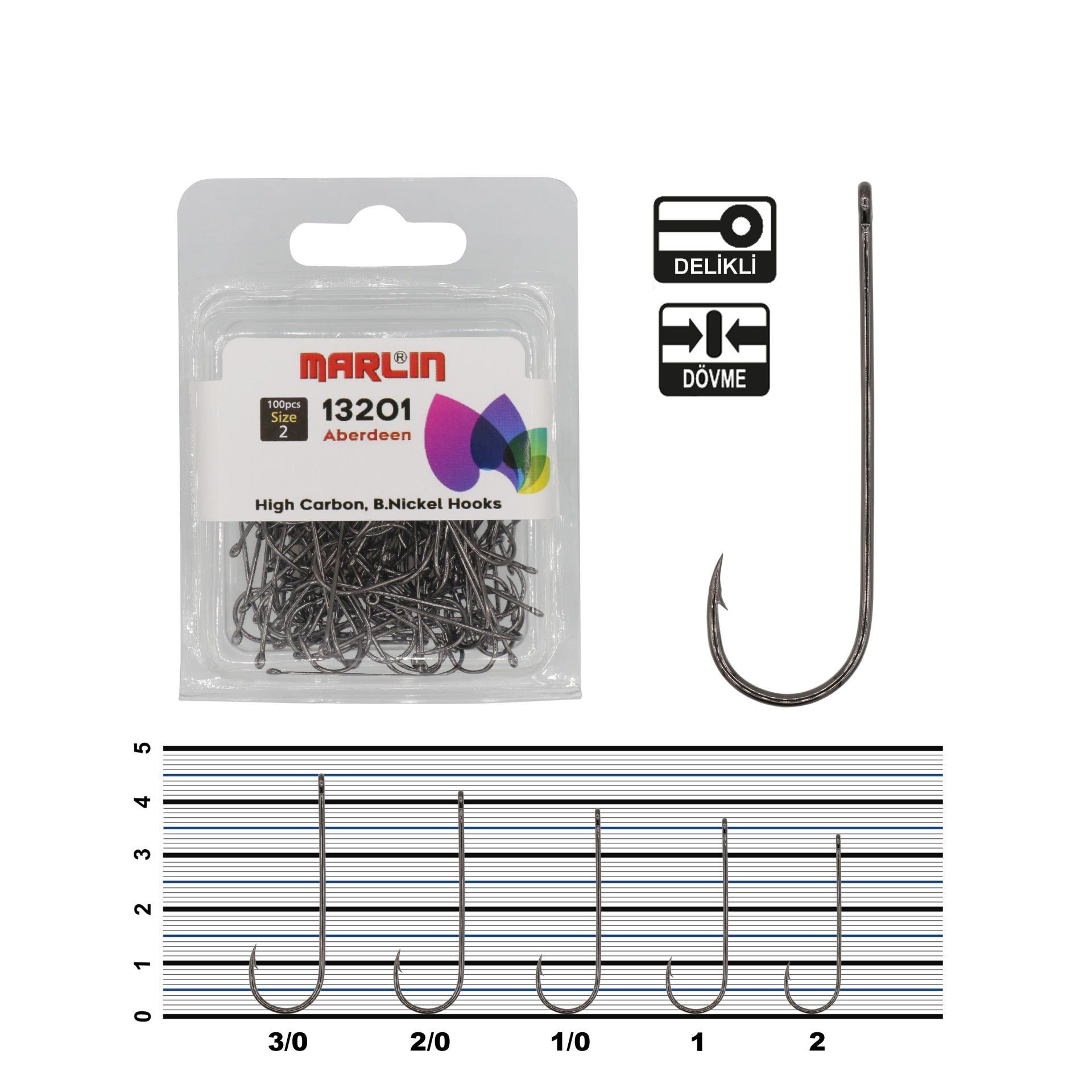 Marlin H13201 Aberdeen HC BN Olta İğnesi 100'lü
