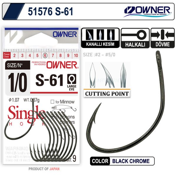 Owner 51576 S-61 Black Chrome İğne 2