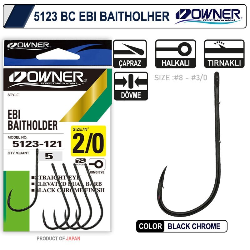 Owner 5123 Ebi Baitholder Black Chrome İğne 2