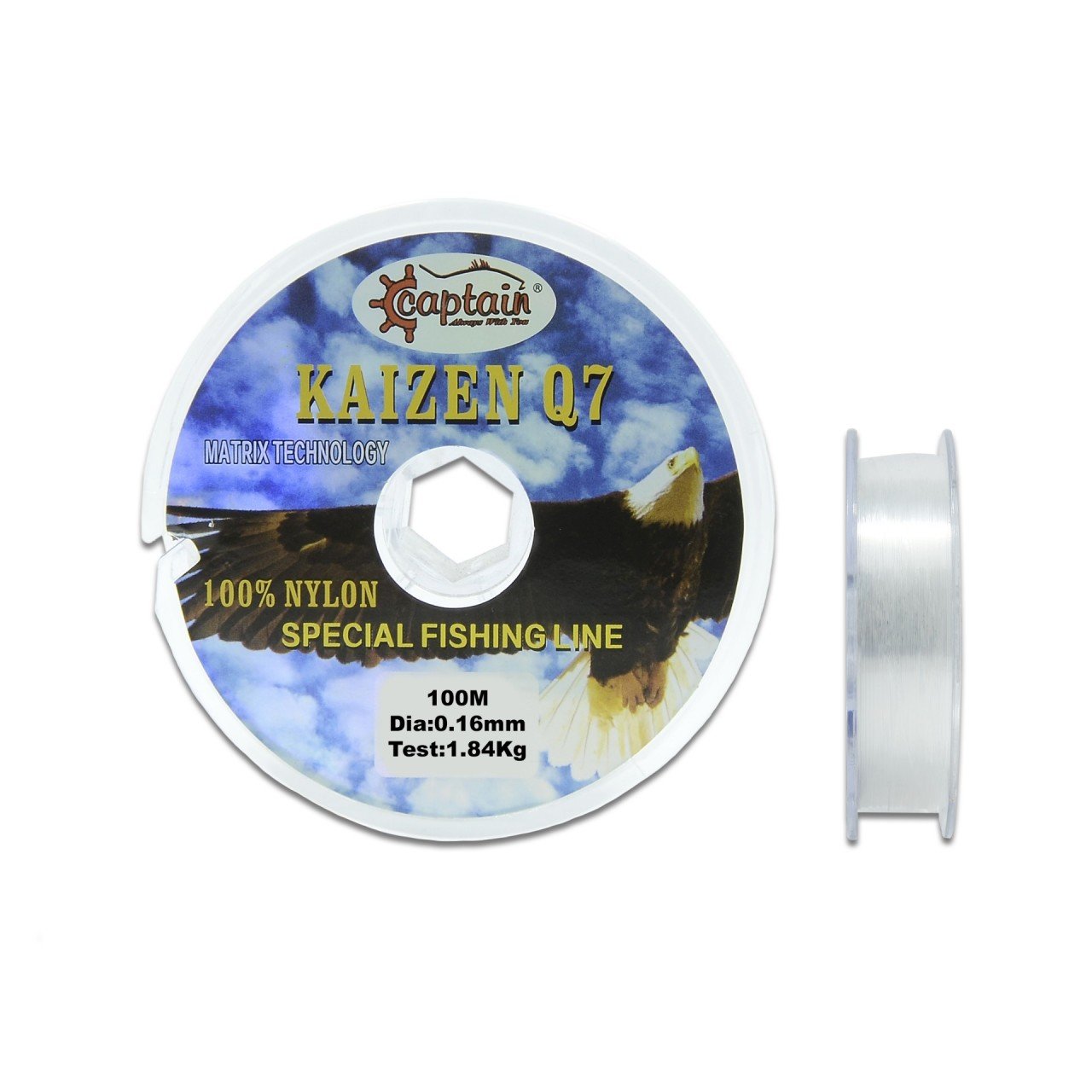 Captain Q7 Kaizen 100mt Monofilament Misina Beyaz 0.16 mm