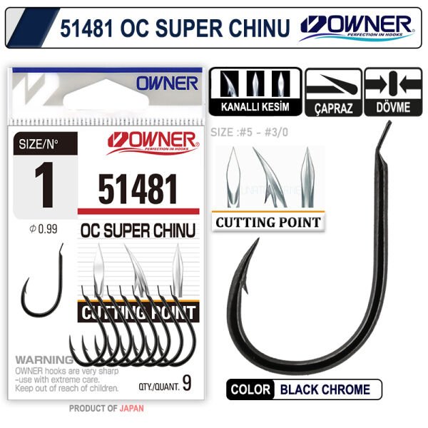 Owner 51481 Cut Super Chinu Black Chrome İğne 4