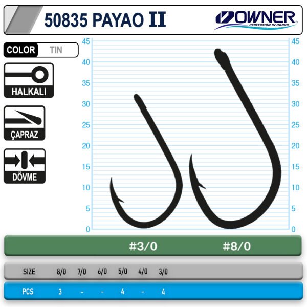 Owner 50835 Payao 2 White İğne 8/0