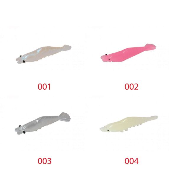 Captain 3056 Silikon Karides 8cm Suni Yem 5li Paket