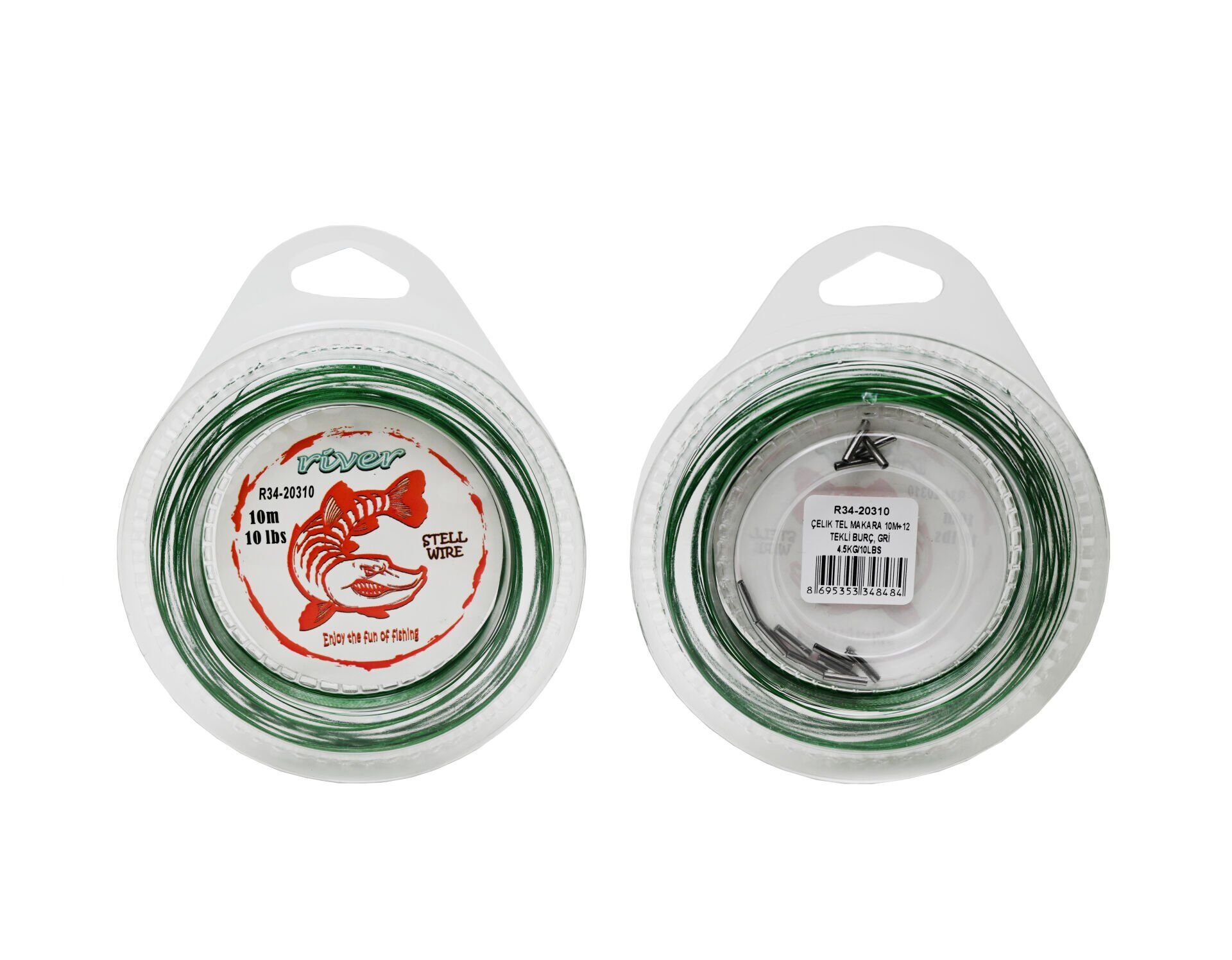 ÇELİK TEL MAKARA 10M+12 TEKLİ BURÇ YEŞİL 25 LBS