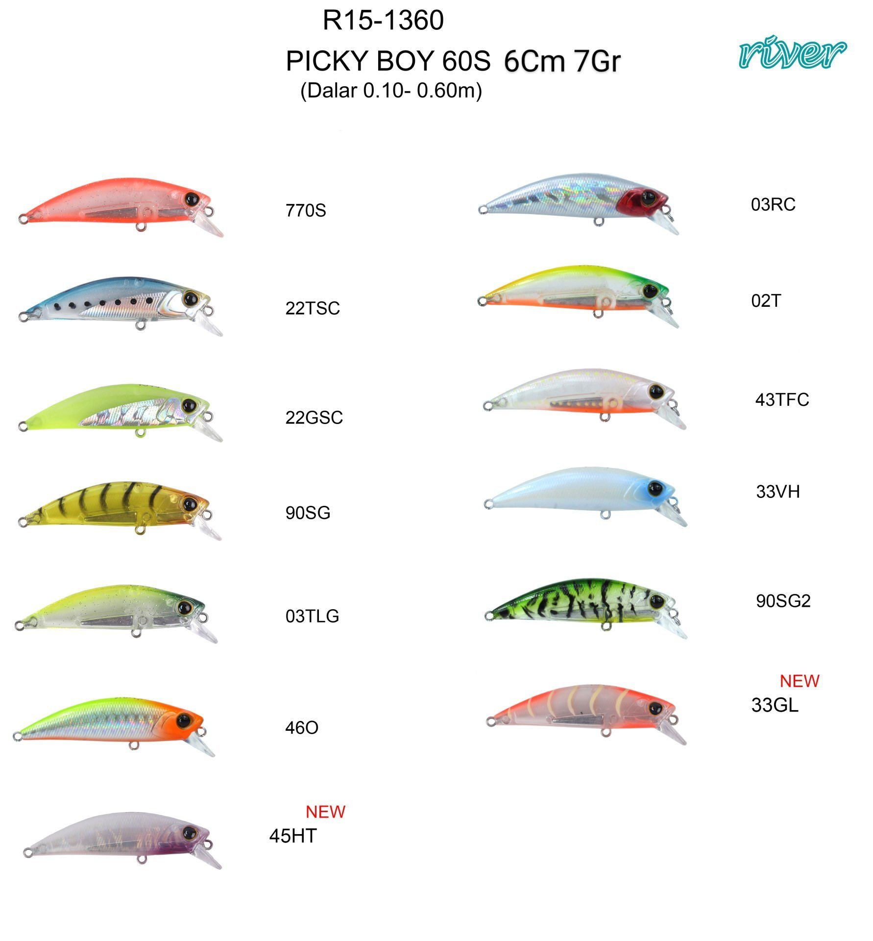 River Picky Boy 60S 6Cm 7G Maket Balık 45HT
