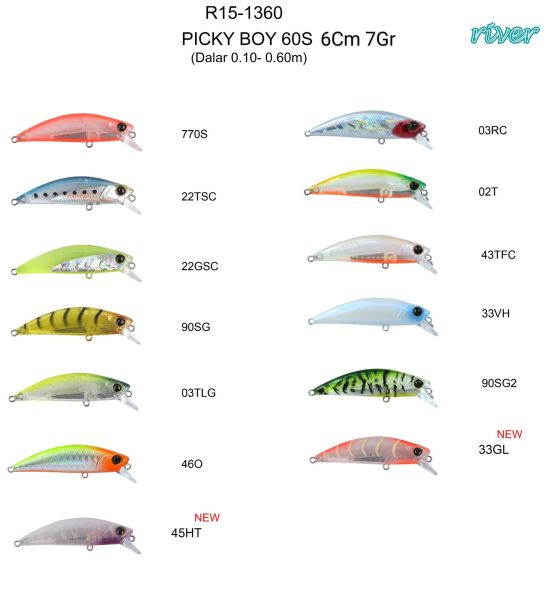 River Picky Boy 60S 6Cm 7G Maket Balık 45HT