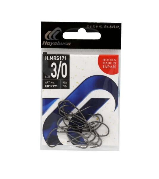 Hayabusa HMRS 171 Kısa Pala Dövme Olta İğnesi 15li Paket Black Nikel