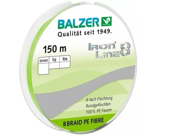 Balzer 12658 İron Line Soft PE 8 Örgü İp Misina 150mt Chartrush 0.16 mm