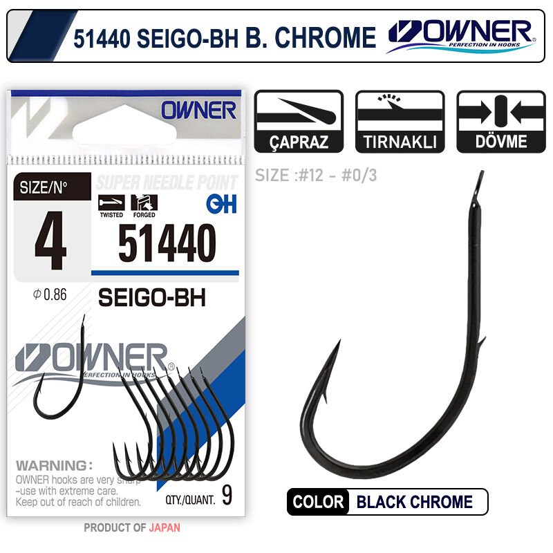 Owner 51440 Seigo-Bh Black Chrome İğne 3-0