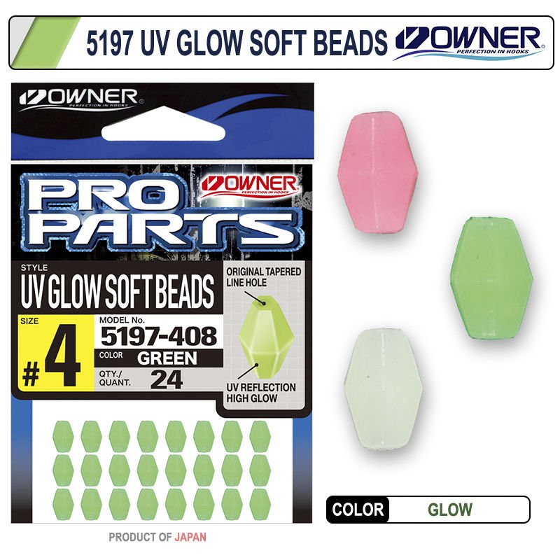 Owner 5197 No S Uv Glow Soft Beads 2 Pink