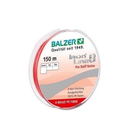 Balzer 12656 İron Line Soft PE 8 Örgü İp Misina 150mt Kırmızı