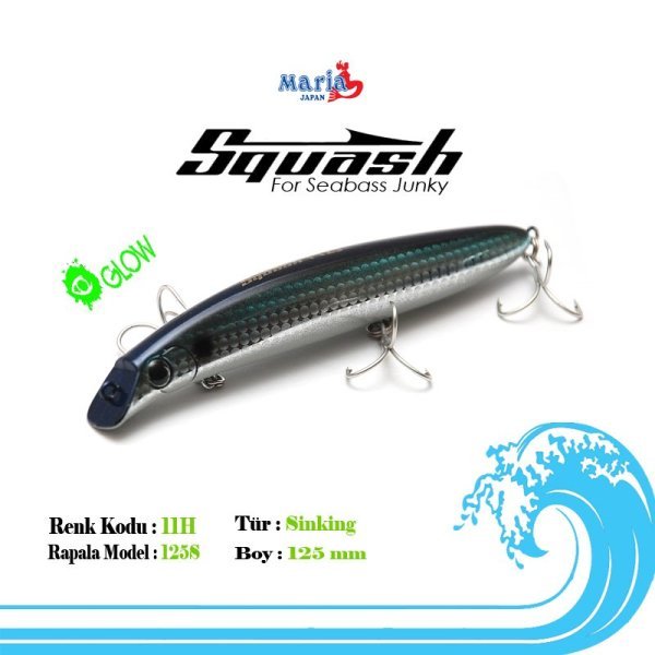 Maria Squash S 125 mm 22gr Maket Balık 11H