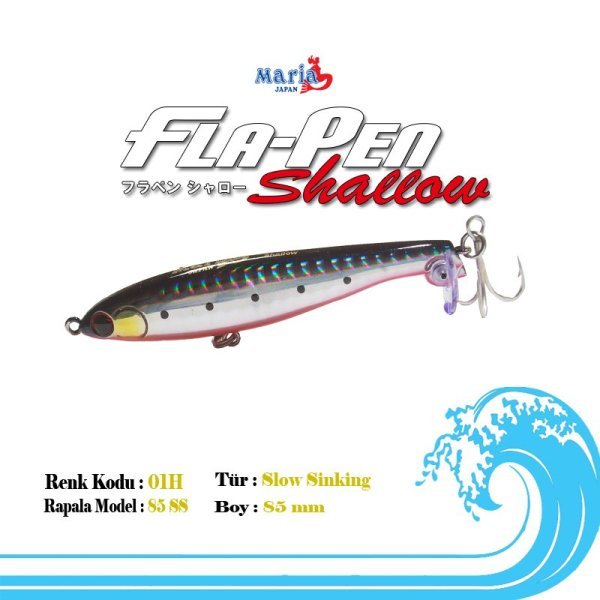 Maria Fla-Pen Shallow 85mm 12 gr Slow Sinking 01H