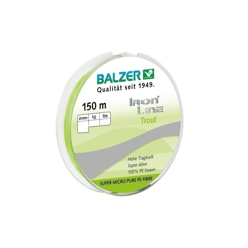 Balzer 12650 İron Line Trout PE 8 Örgü İp Misina 150mt Chartrush 0.04 mm