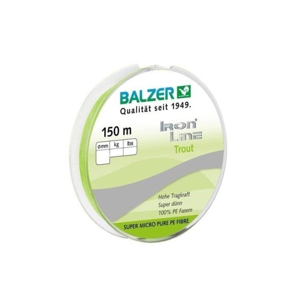 Balzer 12650 İron Line Trout PE 8 Örgü İp Misina 150mt Chartrush 0.04 mm