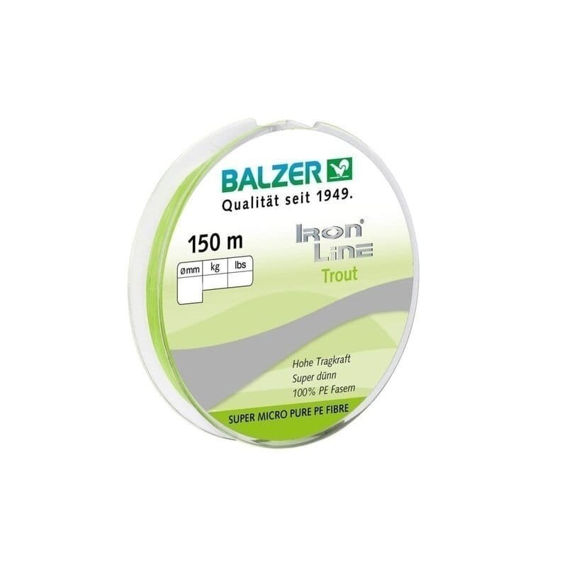 Balzer 12650 İron Line Trout PE 8 Örgü İp Misina 150mt Chartrush 0.06 mm