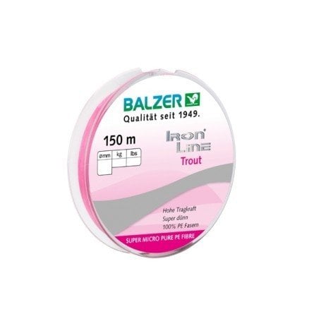 Balzer 12649 İron Line Trout PE 8 Örgü İp Misina 150mt Pembe 0.04 mm