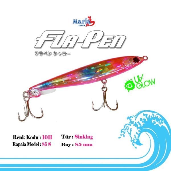 Maria Fla-Pen 85mm 15 gr Sinking Maket Balık 10H