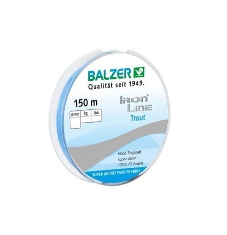 Balzer 12648 İron Line Trout PE 8 Örgü İp Misina 150mt Su Mavi