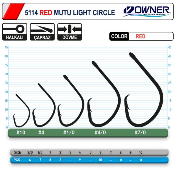 Owner 5114 Mutu Light Red 3-0