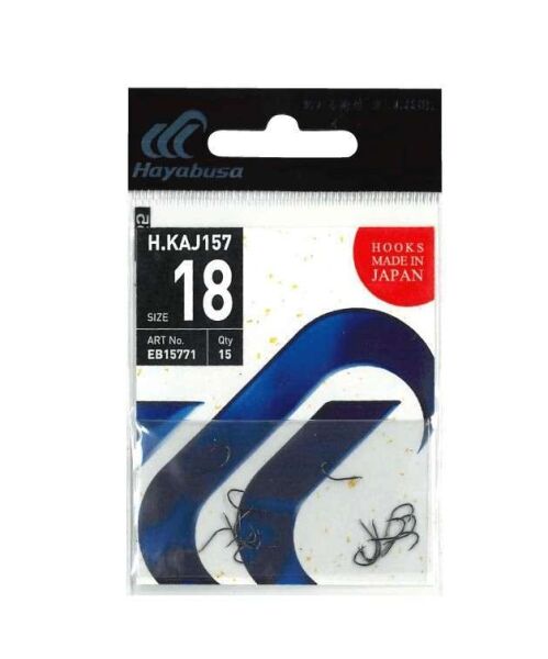 Hayabusa HKAJ 157 Kısa Pala Dövme Olta İğnesi 15li Paket Black Nikel