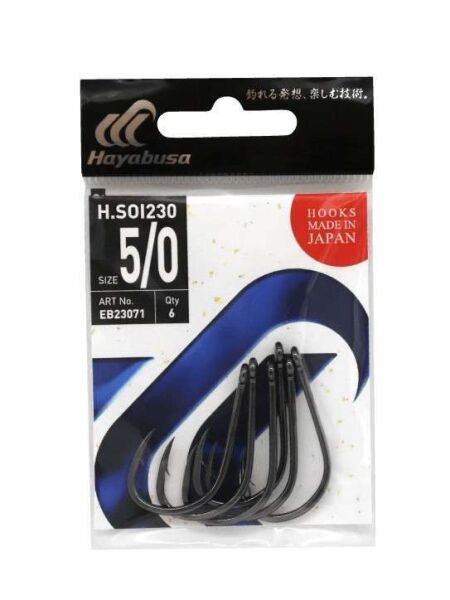 Hayabusa HSOI 230 Delikli Papağan Olta İğnesi 7li Paket Black Nikel